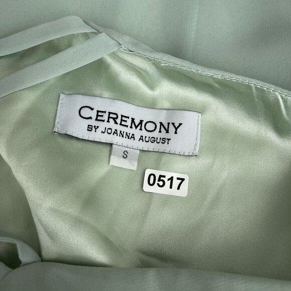 Joanna August Light Mint Green Halter Maxi Gown Dress Waist Tie Chiffon Size S - Picture 5 of 10